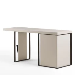 Kobe matte cream lacquered finish 1-Drawer Desk