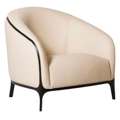 Koral off white armchair with black lacquered frame