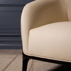 Koral off white armchair with black lacquered frame