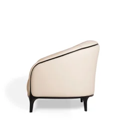 Koral off white armchair with black lacquered frame