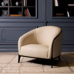 Koral off white armchair with black lacquered frame