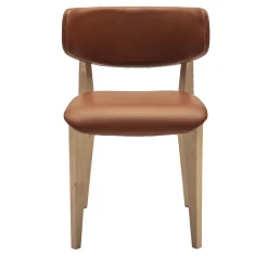 Ksenia Brown Leather Chair by Massimo Iosa Ghini