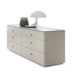 Kube taupe leather Dresser