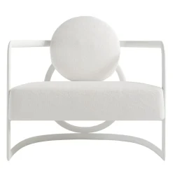 La Medusa Round White Soft Touch Metal Outdoor Armchair