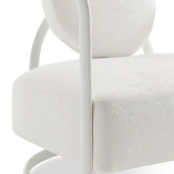 La Medusa Round White Soft Touch Metal Outdoor Armchair