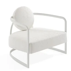 La Medusa Round White Soft Touch Metal Outdoor Armchair