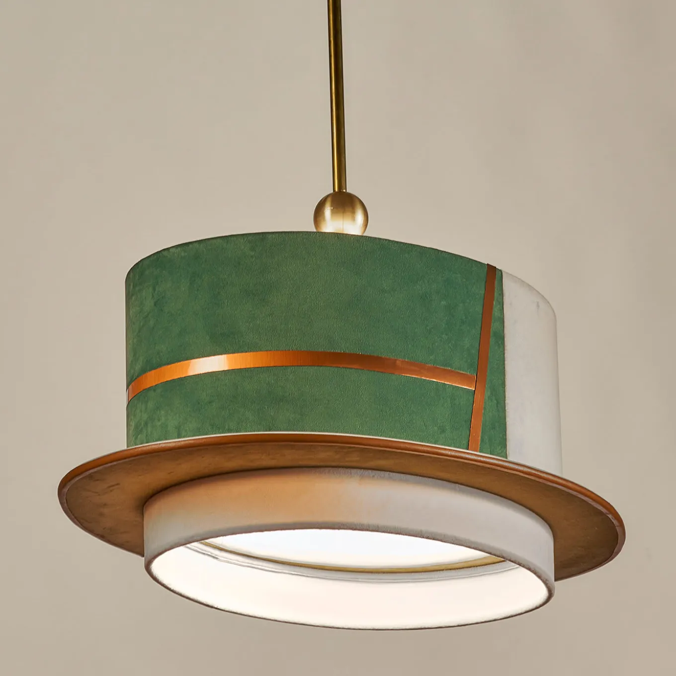 La Paglietta Green and Ivory Pendant Light