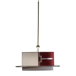 La Paglietta Magenta and Ivory Pendant Light