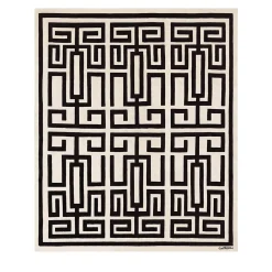 Labirinto Black & White Wool Rug by Gio Ponti