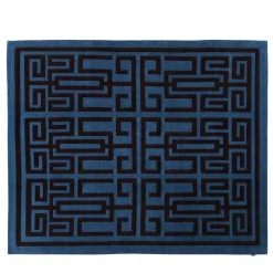 Labirinto Blue and Black Carpet by Gio Ponti
