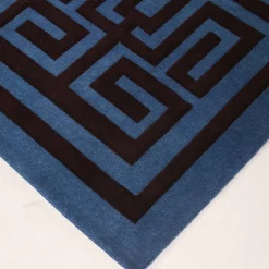 Labirinto Blue and Black Carpet by Gio Ponti