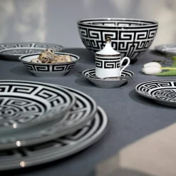 Labirinto Nero Set of 2 Espresso Cups with Lids and Saucers