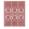 Labirinto Red & White Wool Rug by Gio Ponti