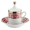 Labirinto Scarlatto Set of 2 Espresso Cups with Lids and Saucers