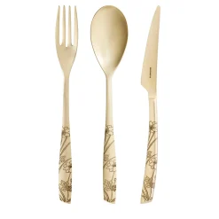 Lady 18-Piece Fruit Cutlery Set in Champagne Sandblasted