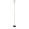 Lady V Black and White Tall Floor Lamp in Brass