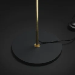 Lady V Black and White Tall Floor Lamp in Brass