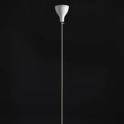Lady V Black and White Tall Floor Lamp in Brass