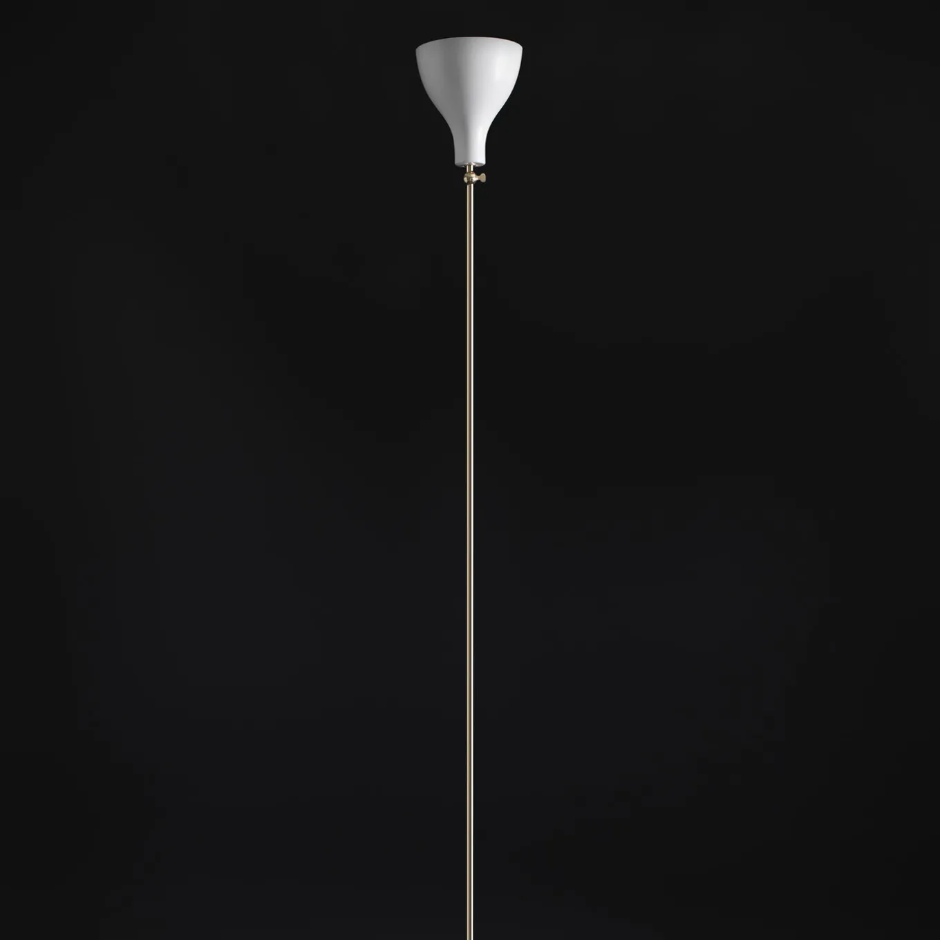 Lady V Black and White Tall Floor Lamp in Brass