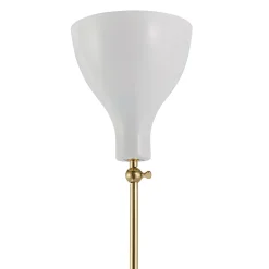 Lady V Black and White Tall Floor Lamp in Brass