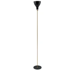 Lady V Black Low Floor Lamp in Brass