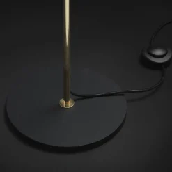 Lady V Black Low Floor Lamp in Brass