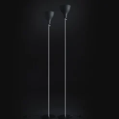 Lady V Black Low Floor Lamp in Brass