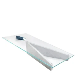 Lancio Cornhole Glass and Marble Table
