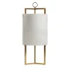 Lantern White Alabaster & Satin Brass Table Lamp