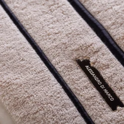 Large Bath Towel Set - Black and Beige