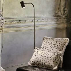 Large Black and White Fringed Cushion