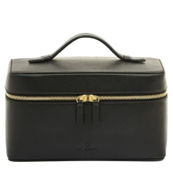 Large Black Leather Beauty Case