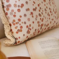 Large Caramel and Brown Fringed Cushion