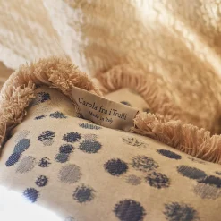 Large Celeste and Blue Fringed Cushion