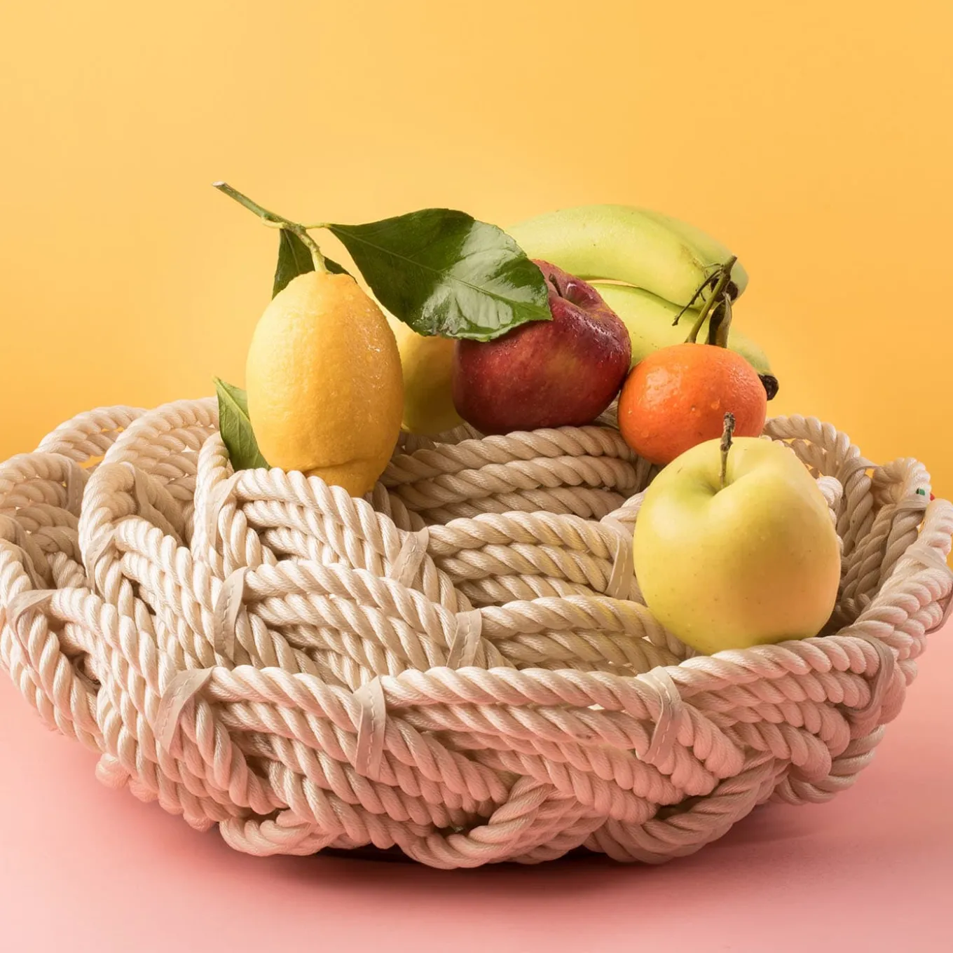 Large Cream Round Rope Basket