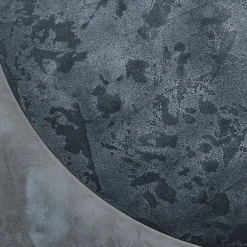 Large Eclisse Round Mirror Decorated with Silver Troweled Resin