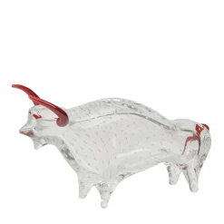 Large Glass Bull Figurine