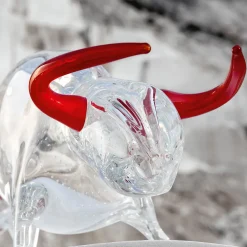 Large Glass Bull Figurine