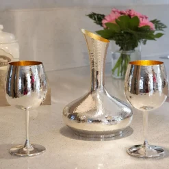 Large Hammered Silver&Gold Decanter