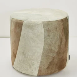 Large Leaf Round Pouf