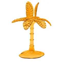 Las Palmas Medium Orange Blown Glass Candle Holder