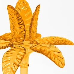 Las Palmas Medium Orange Blown Glass Candle Holder