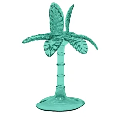 Las Palmas Medium Teal Blown Glass Candle Holder