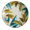 Las Palmas Porcelain Soup Plate with blue/yellow palm leaves #4