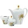 Las Palmas Porcelain Tea Set with palm leaves decoration