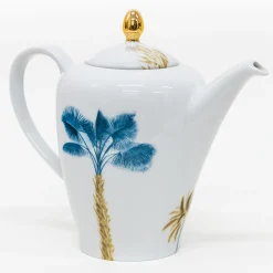 Las Palmas Porcelain Tea Set with palm leaves decoration