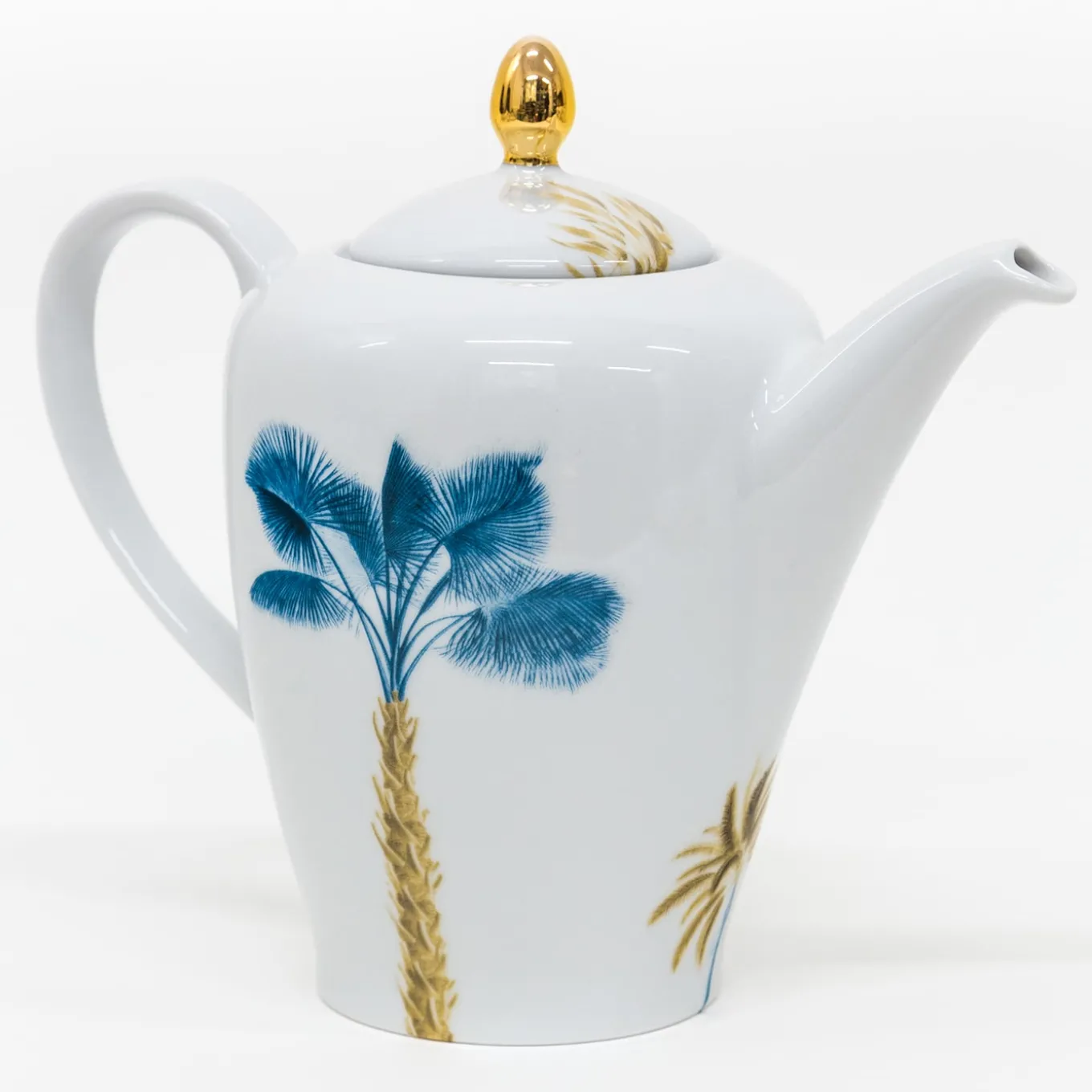 Las Palmas Porcelain Tea Set with palm leaves decoration