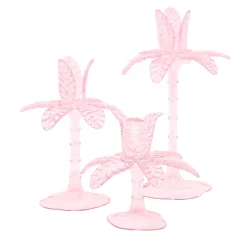 Las Palmas Set Of 3 Pink blown glass Candle Holders