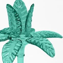 Las Palmas Set Of 3 teal blown glass Candle Holders