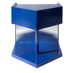 Last Call Gloss Blue Hexagonal Nightstand